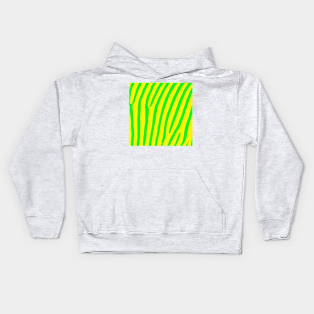 Zebra Print (Yellow & Green) Kids Hoodie by BlakCircleGirl